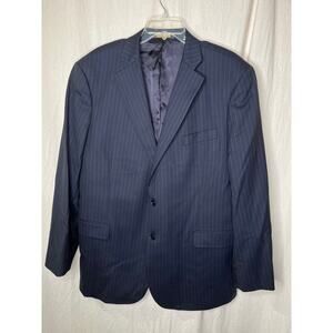 Brooks Brother 346 Navy Pinstripe Wool Academia Old Money Wedding Blazer 48 L